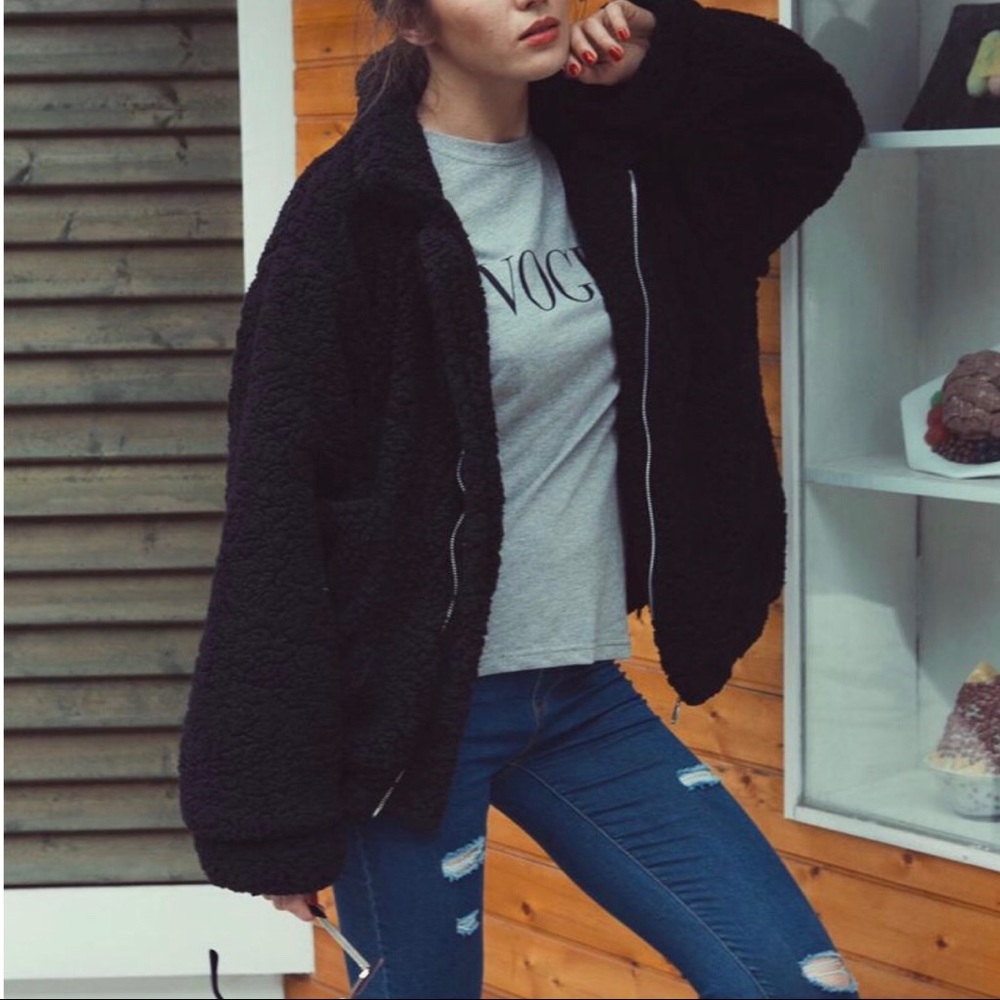 Point Blank Jacket In BLACK Teddy - Picture 3 of 6
